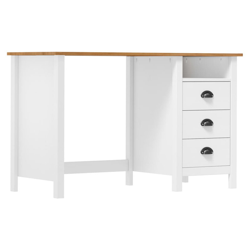 Michaelis Desk Hill With 3 Drawers, Brown/White