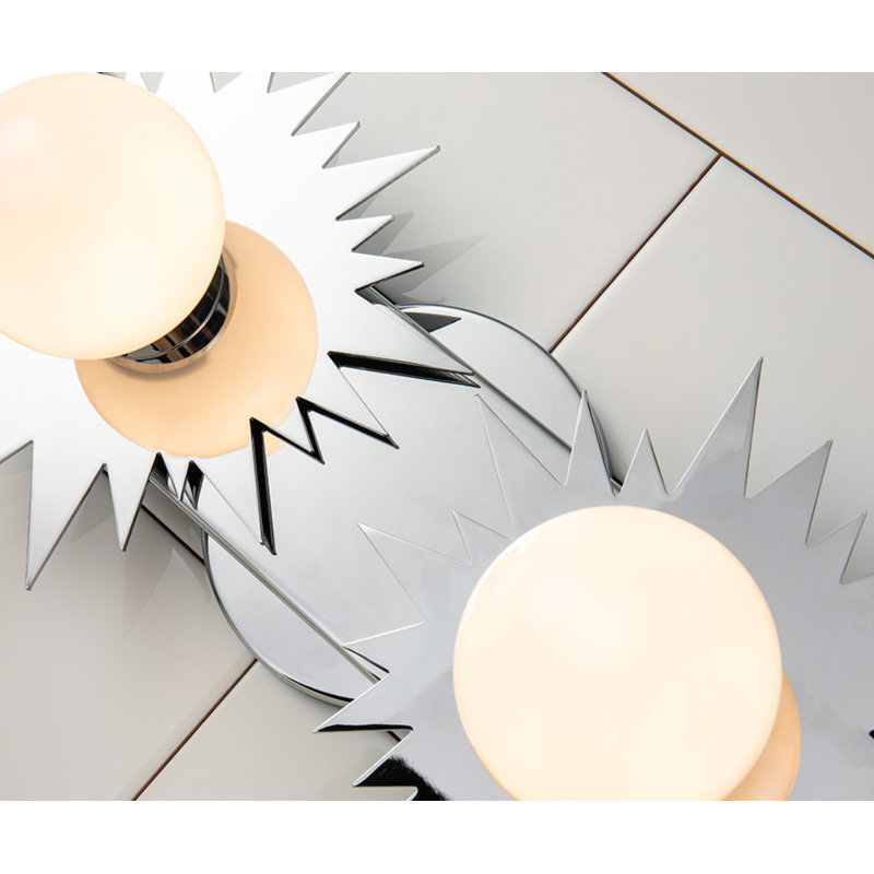 Soleil 2 Light Gold And Zinc Bath Vanity Light Star Shape, Silver