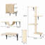 Ensemble de grimpeur mural 5 pièces, tablettes et perchoirs flottants pour chat, arbre pour chat avec poteaux à griffer, mobilier pour chat moderne, beige