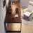 Light walnut colo rectangular solid wood desk-1561629450