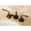 Kingston Brass Silver Sage Two-Handle 3-Hole Deck Mount Widespread Bathroom Faucet with Brass Pop-Up Drain-11174578