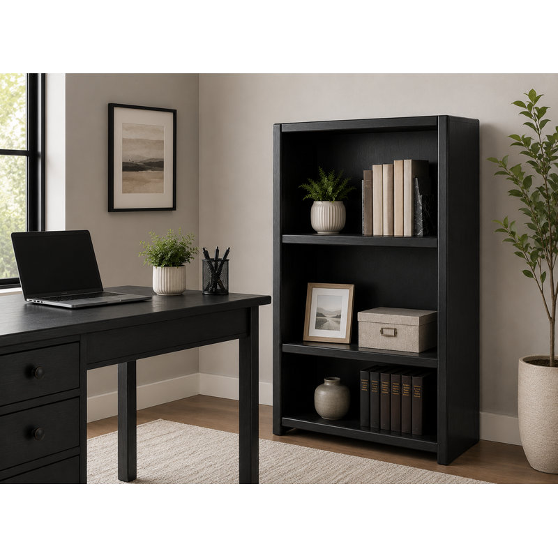McKaylah Bookcase, European Gray, (2 Shelf) 48” H x 32” W x 13” D