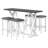 Mid-Century Counter Height 5-Piece Dining Set, Wood Console Table With Trestle Legs And 4 Stools For Small Places