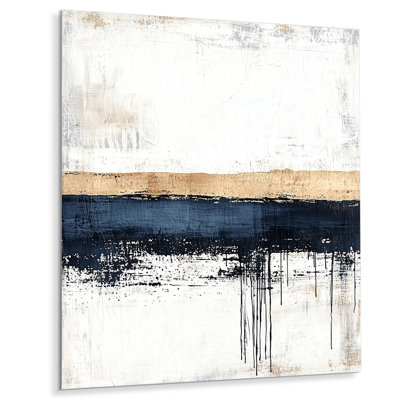 Ocean Breeze Minimalist Horizon II - Abstract Landscape Metal Decor, Modern Metal Print