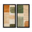 Orange, vert, éthéré, courants optiques - Impressions encadrées modernes 2 pièces-1873200971-1873200974