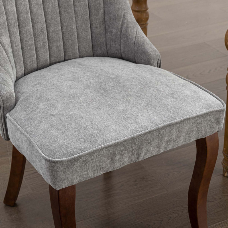 Chaise de salle à manger en lin, Velours gris