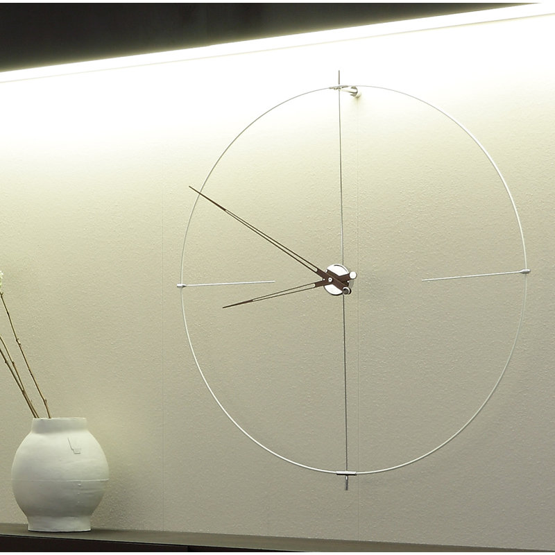Horloge murale 41,3 po Bilal, Blanc / noyer