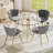 5 Piece Gold Glass Dining Table Set-1691313994-1691408681