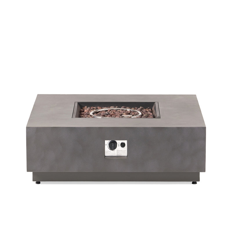 SQUARE Iron FIRE PIT-50 000 BTU, Stone Gray