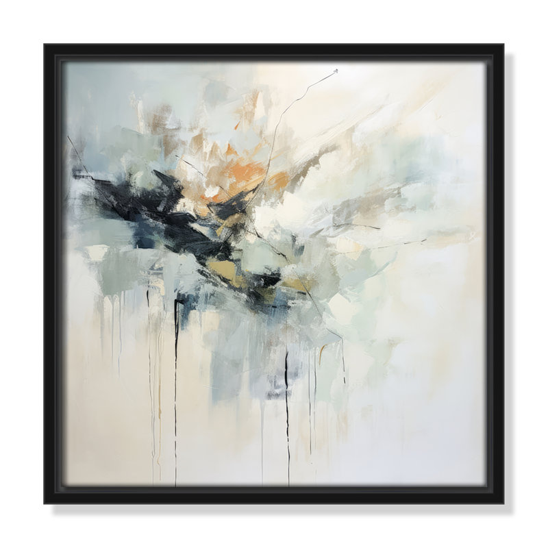 «Green Abstraction II» par Irena Orlov, Toile avec cadre, L 13,5 po x H 13,5 po, Cadre flottant noir