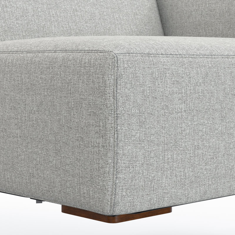 Denver Pale Grey 44-inch Right-Arm Sofa Module in Performance Fabric