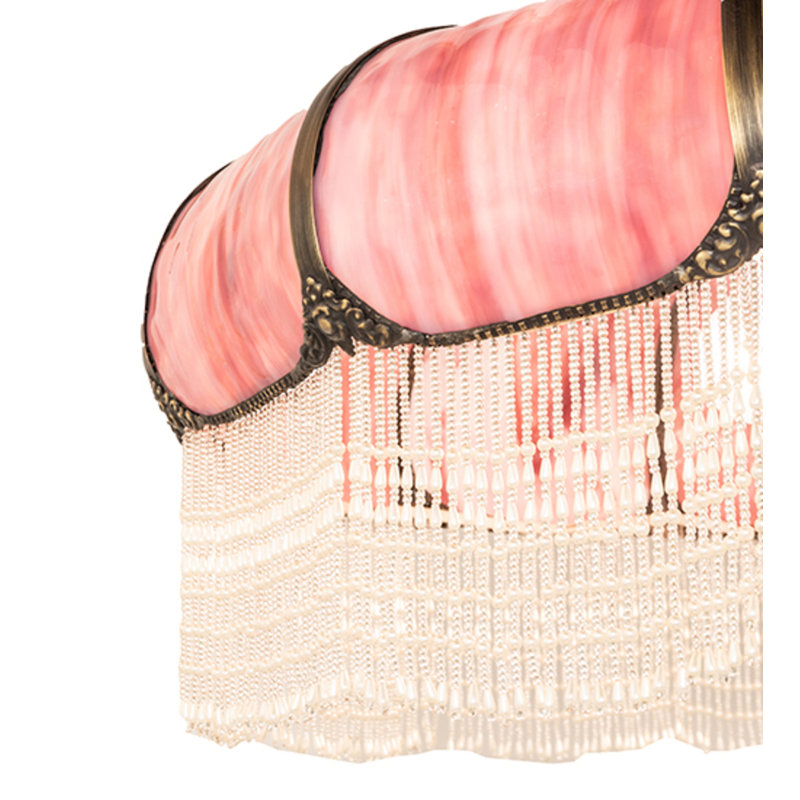 Frederick Floor Lamp, White/Pink/Brass