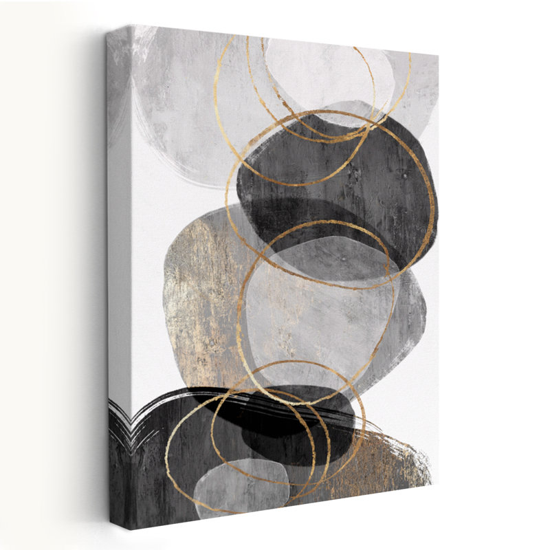 Cercles et conglomérat géométrique I Art, H 24 po x l 16 po