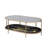 Chic Black Marble Print Coffee Table With Metal Support And Functionality Display Element