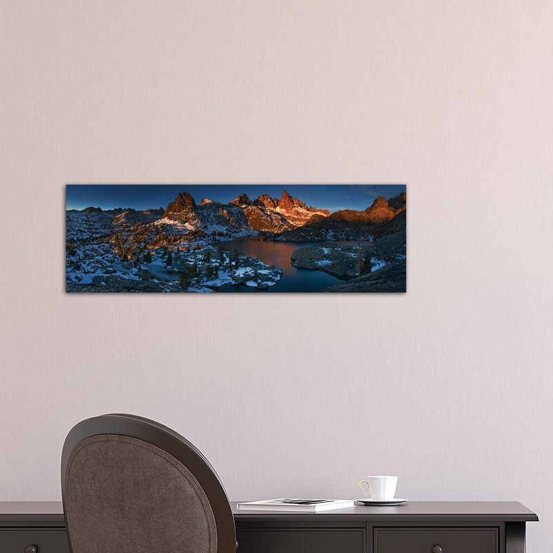 Minaret Lake: First Light by Yan Zhang - Wrapped Canvas Panoramic Print, 30.48 cm H x 91.44 cm W x 3.175 cm D
