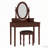 Vanity Desk with Adjustable Angle Mirror and Cushioned Stool Set, Velvet Fabric Lining 5 Drawers-231637690