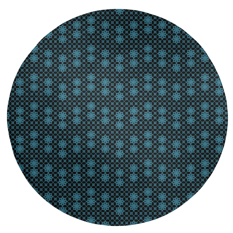 Chenille Toile Indoor Rug, Round 5'