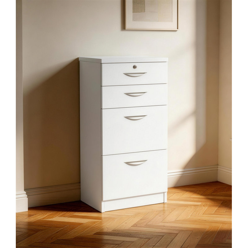 Bettilou 48cm Wide 4 -Drawer File Cabinet, White