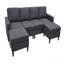 Canapé modulaire en lin rembourré avec 2 repose-pieds
