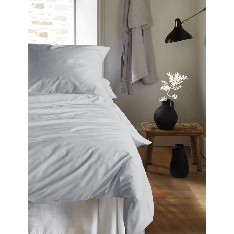 Paris 100% Cotton 2 Piece Duvet Cover Set, Light Grey, 200 x 220 cm + 2x 80 x 80 cm
