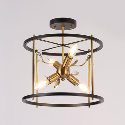  Setser 4- Light Dimmable Lantern Semi Flush Mount