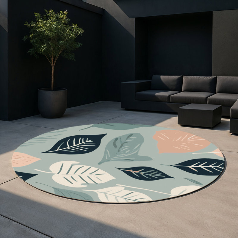 Wildwood Tones Indoor And Outdoor Area Rug, Round 5'