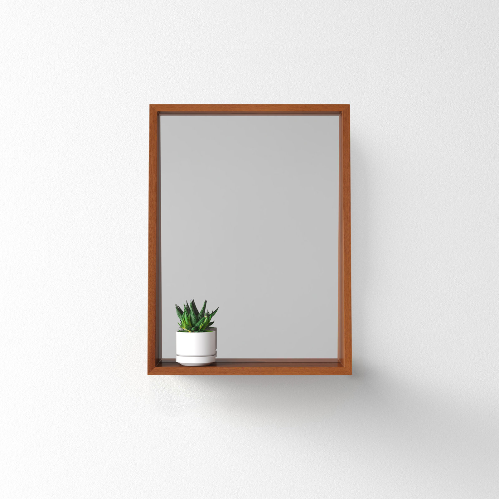 Parkside 18" Accent Mirror, Walnut Brown