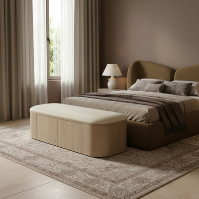 Banc de rangement en cuir Velden