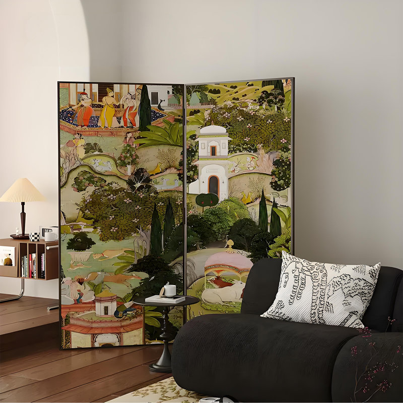 Écran d'art rétro avec peinture à l'huile