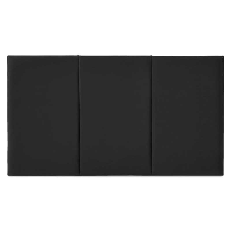 Franciene Upholstered Headboard, Black Polyester, Small Single (2'6)