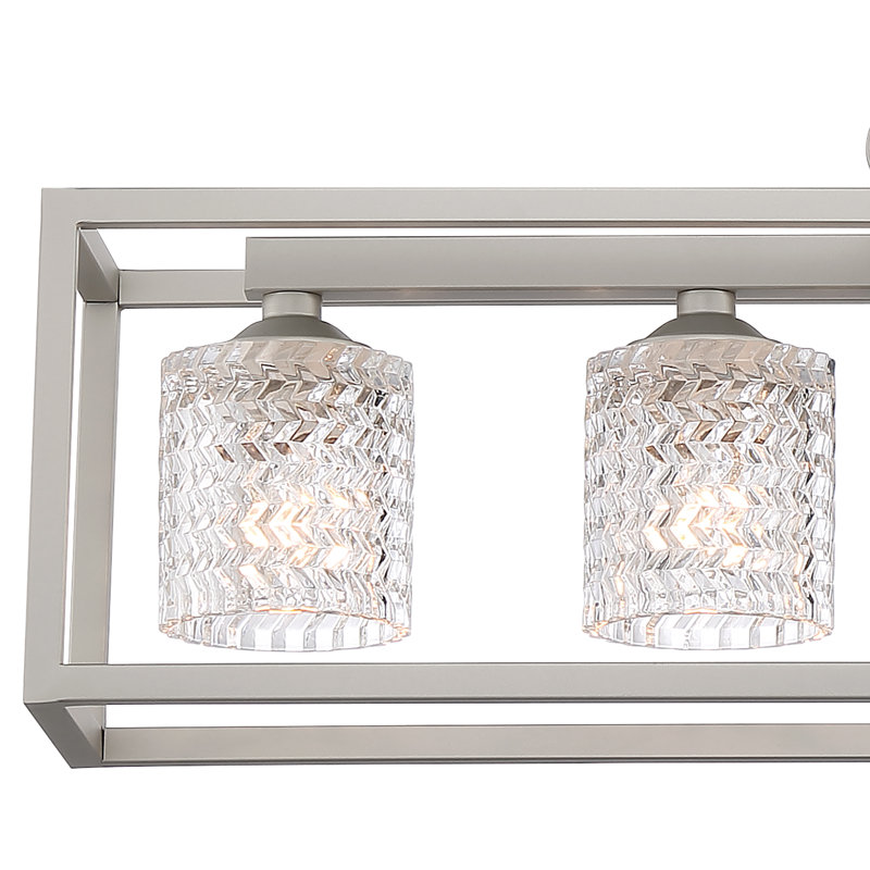 Lustre réglable pour îlot de cuisine à 5 lumières avec abat-jour en verre Elutheria