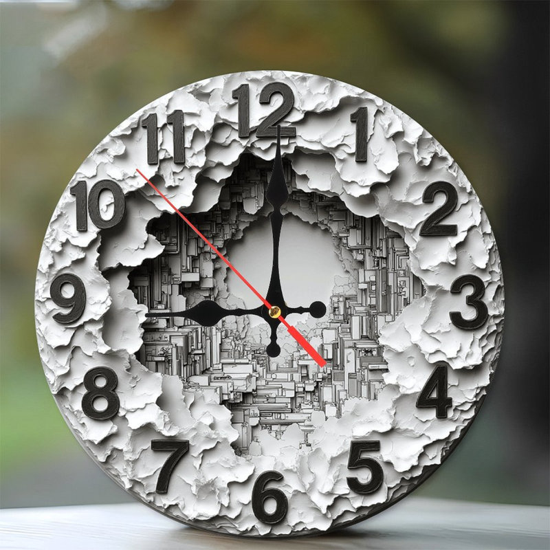 Horloge murale texturée blanche