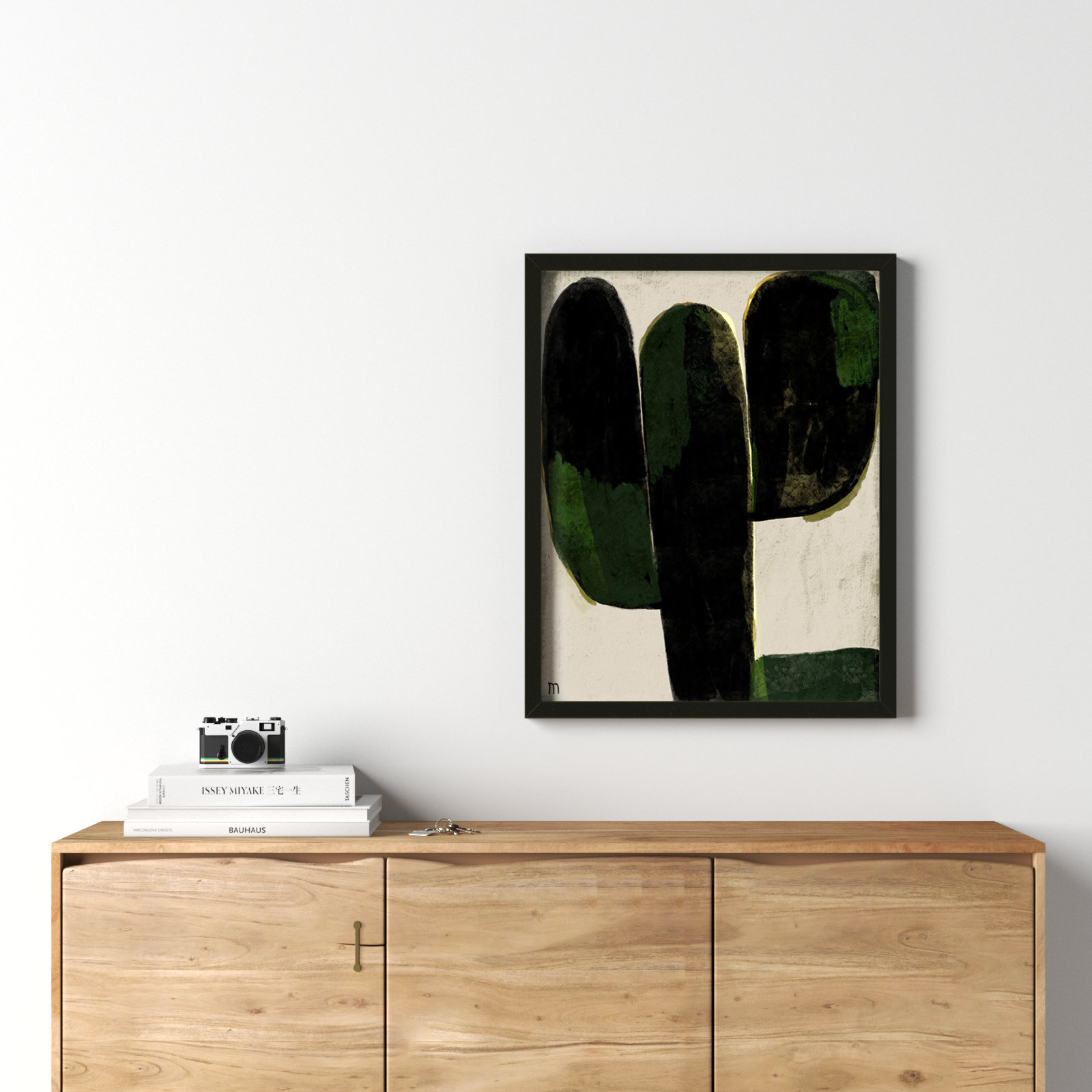 Succulent #1 by StudioM, Black, 30" H x 24" W x 1.25" D
