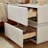 Modern Leather Textured Wraparound White Nightstand with Light Strip and 2 Drawers, Staple Stylish Beauty Space - Bedroom Nightstand, Side Table, No Assembly Required