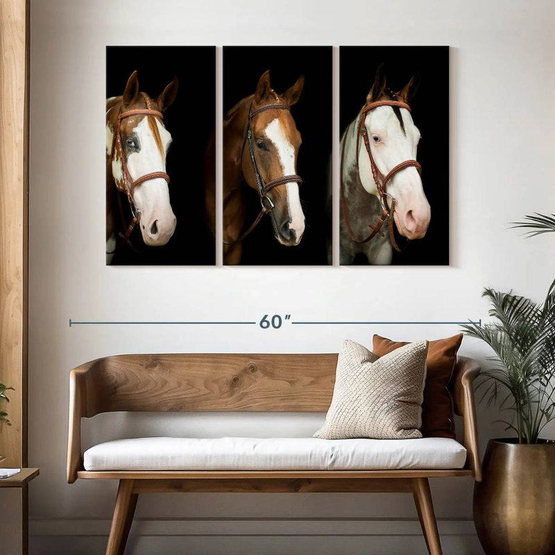 American Paint Horses, H 32 po x l 50 po