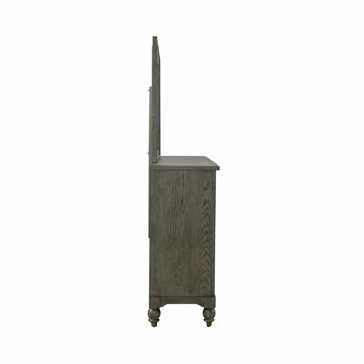 Ensemble de chambre avec grand lit-bateau, commode et miroir Aisja
