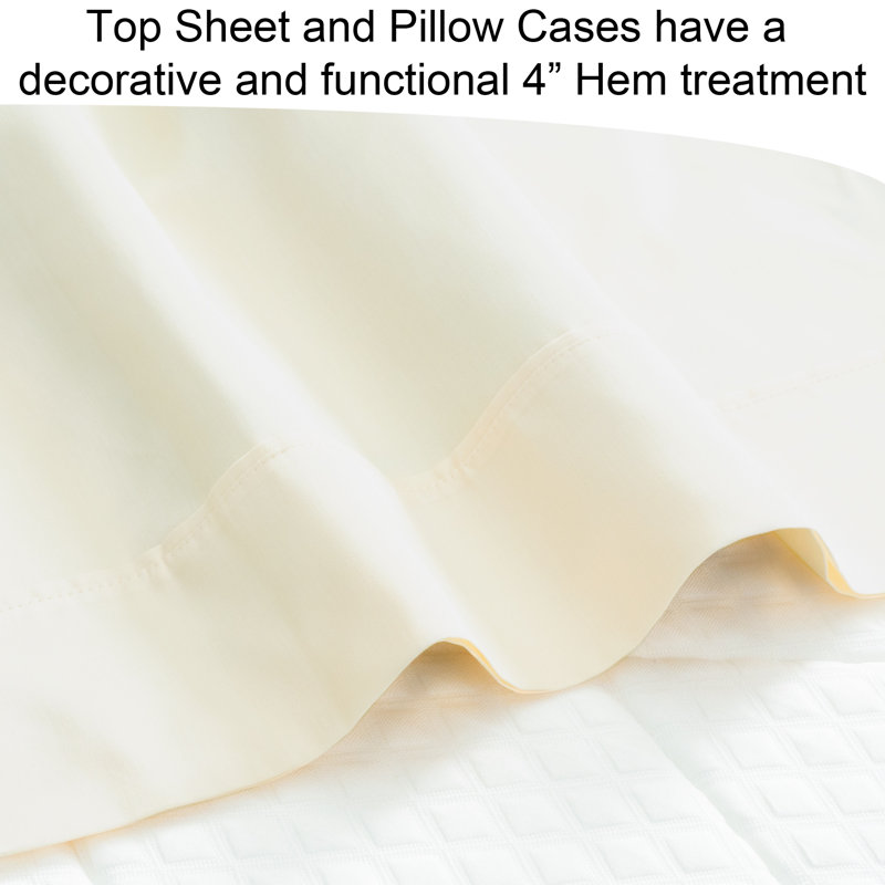 Ivory Full Microfiber Polyester Sheet Set with Pillowcases