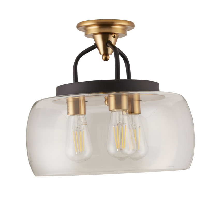 Plafonnier cylindrique semi-encastré à 3 lumières 13,5 po Baggarly