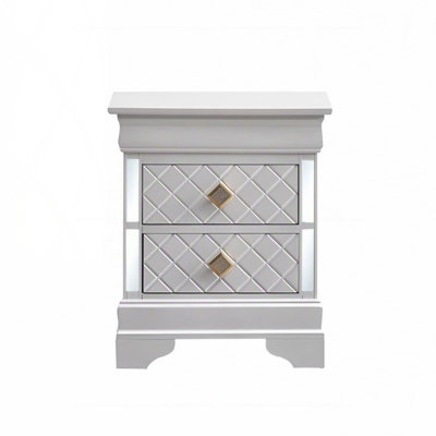 Table de chevet blanc perle