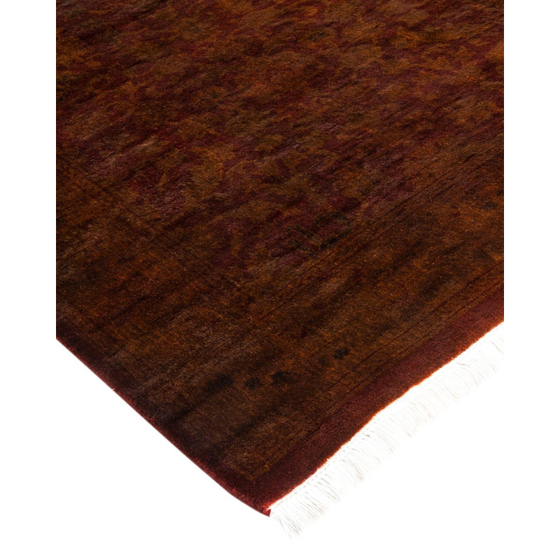 Tapis noué à la main Mazarine, unique en son genre - brun