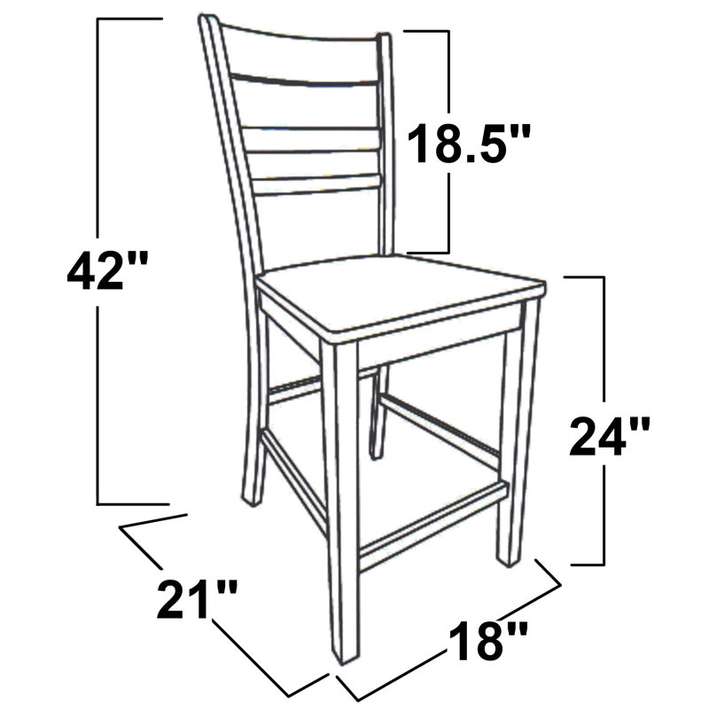 Lillydale Solid Wood Counter Stool with Solid Wood Frame