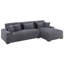 Canapé modulaire moderne à 2 pièces en tissu velours côtelé gris foncé-2046923173