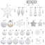 100 pièces de décorations d'arbre de Noël, boules décoratives en plastique incassable pour décoration de sapin de Noël, blanc