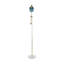Lampe sur pied contemporaine Marcel en marbre blanc, métal doré et verre bleu