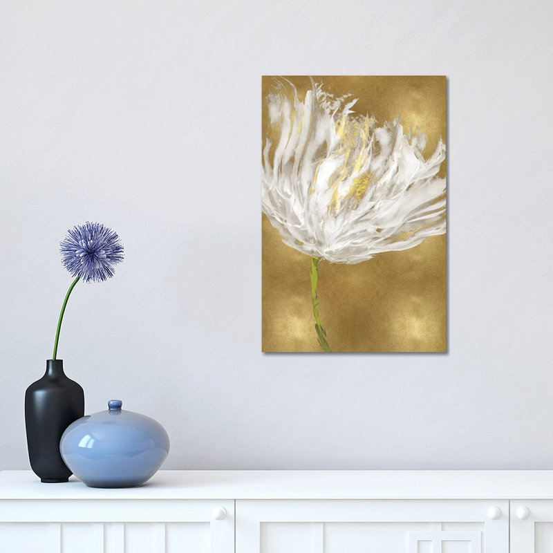 Tulipes sur or I - impression, H 18 po x l 12 po x 1,5 po