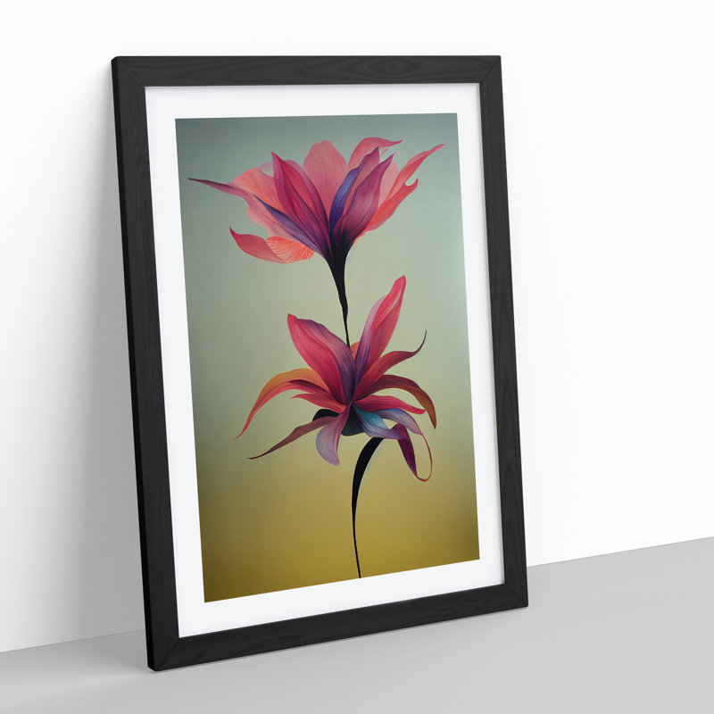 Brilliant Flowers - Single Picture Frame Print, 64cm H x 46cm W x 2cm D, Black