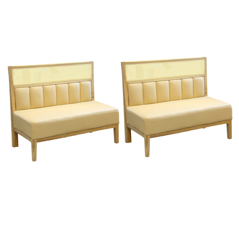 Banc rembourré en similicuir Simple Elegant Cafe, Kaki
