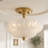 Whitecap 3-Light Brushed Gold Semi-Flush Mount