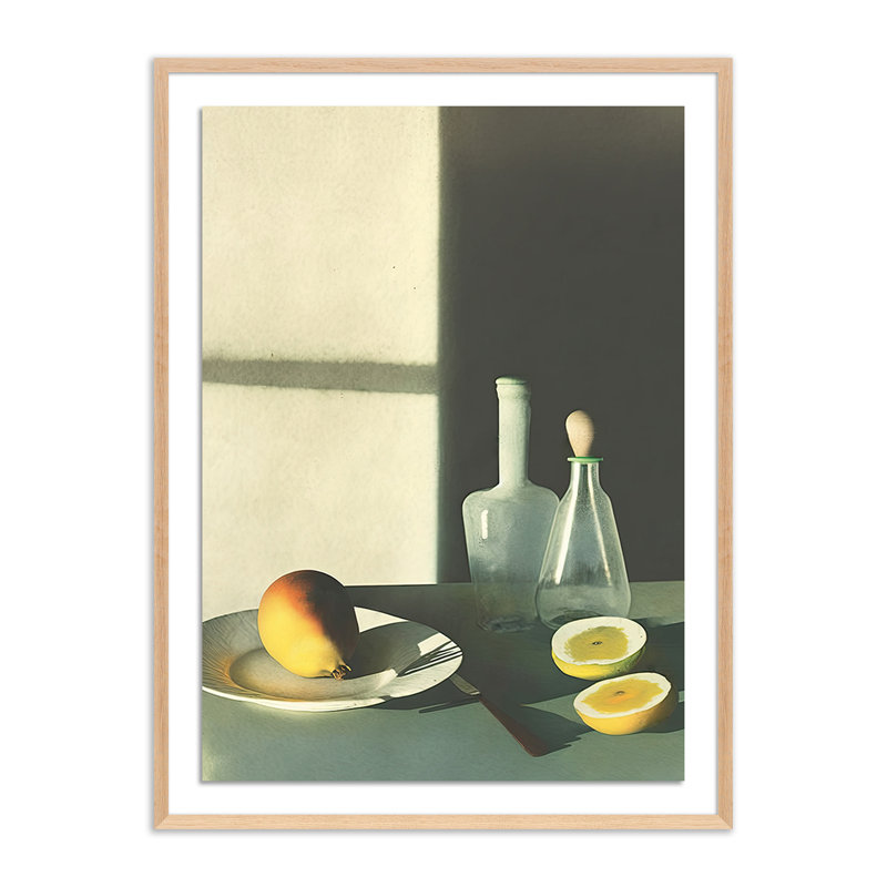 Fruits I Painting by Coup D'Esprit, 40" H x 30" W x 2.5" D, Black