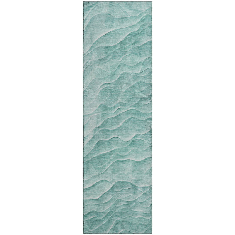 Premium Machine Washable Harjo AMF1614 Waves Rug, Runner 2'3" x 7'6"